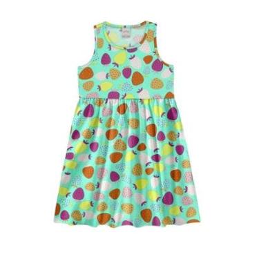 Imagem de Vestido Infantil Manga Regata Estampado Morango Alakazoo-Feminino