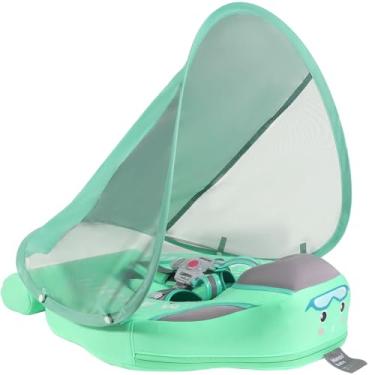 Imagem de Boia de natação Mambobaby com dossel Tamanho mais recente, melhorado, não inflável, boia de piscina para bebês Smart Mambo Flutuador de natação Adicionar cauda Boia de natação Mambo Baby Float Solid