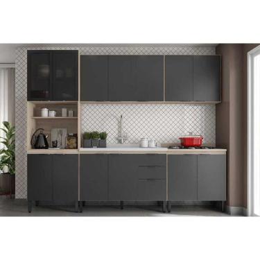 Imagem de Kit Modulado Demóbile 6 Peças Firenze C6P126 Avena/Grafito