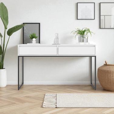 Imagem de Aparador Pés Em Metal Moderno Estilo Industrial - Branco Branco