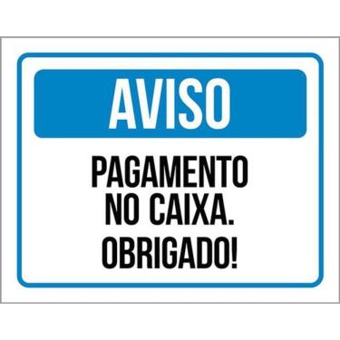 Imagem de Kit 5 Placas Aviso Pagamento Caixa Obrigado 36X46