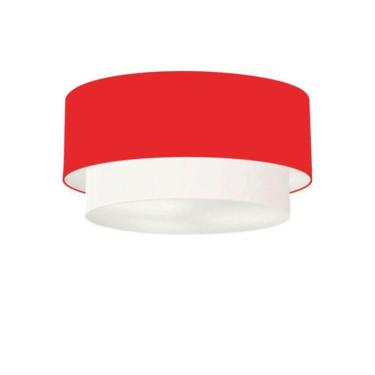 Imagem de Plafon Para Banheiro Cilíndrico Sb-3062 Cúpula Cor Vermelho Branco