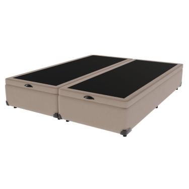 Imagem de Cama Box Com Baú King Bege De Madeira 193cm Kazamix