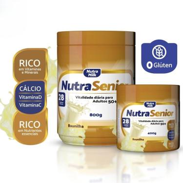 Imagem de Nutra Senior 50+ Completo Com 28 Vitaminas E Minerais - Pote 800g Sabor Baunilha