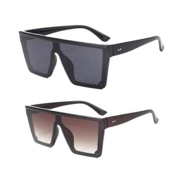 Imagem de Óculos De Sol Femininos De Armação Grande, Coloridos, Estilo Europeu-A