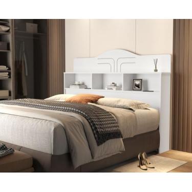 Imagem de Cabeçeira Cama Box Casal Vivian 100% Mdf C/ Nicho P/ Colchão 138 Cm - 