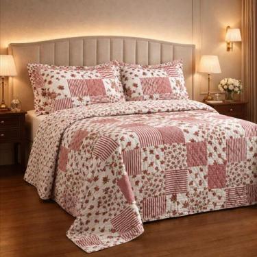 Imagem de Cama Posta King Lauryn Colcha Luxo Algodão Bordado 3 Pçs - De Luca Enx