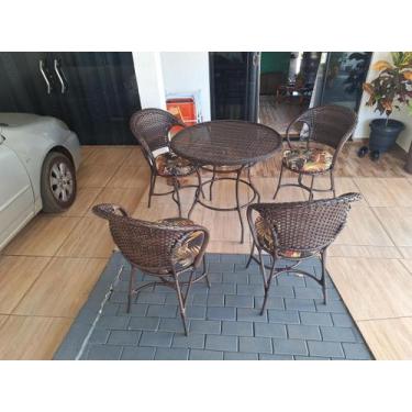 Imagem de Conjunto de Mesa E Cadeiras Fibra Sintética Área de Laser Varanda Fibr