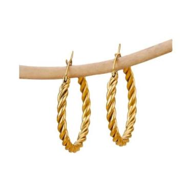 Imagem de Conjunto De Brincos De Argola Grossos Redondos De Aço Inoxidável Vinta