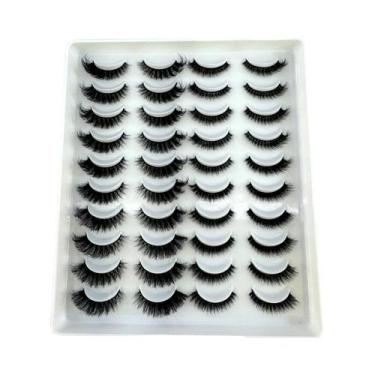 Imagem de Cílios Postiços De Visom Sintético Macios, 20 Pares, Naturais, Longos,