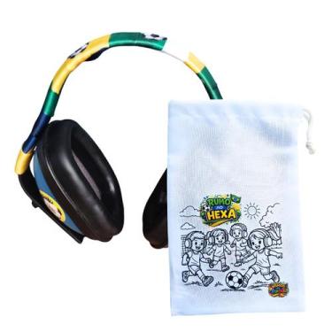 Imagem de Abafador verde amarelo azul e branco para Autistas Torcedor Copa 12 DB