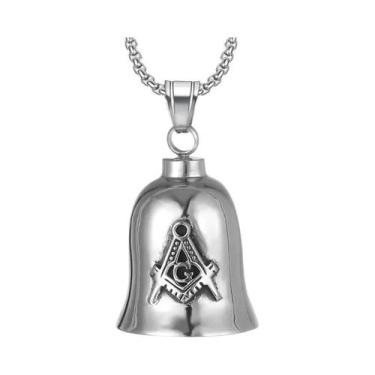 Imagem de Chaveiro com pingente de sino maçônico letra G, acessórios para motoci
