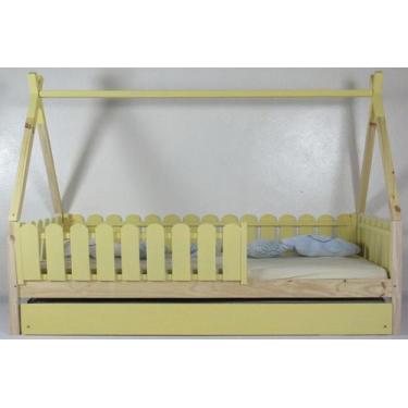 Imagem de Bicama Montessoriana Solteirão Cabana Colorida Madeira Maciça Pinus - 