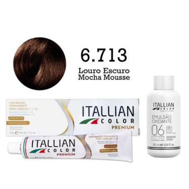 Imagem de Coloração 6.713 Louro Escuro Mocha Mousse + Oxi 06 Volumes 90ml  Itall