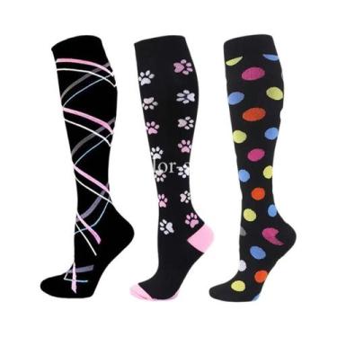 Imagem de Meias De Compressão Para Mulheres E Homens, 3 Pares, 20-30mmHg, Altura