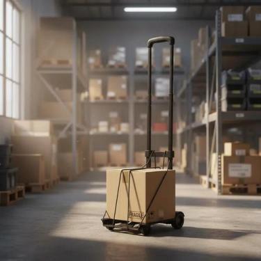 Imagem de Carrinho Plataforma Dobrável 2 Rodas 40kg De Mão Alumínio - Globalmix