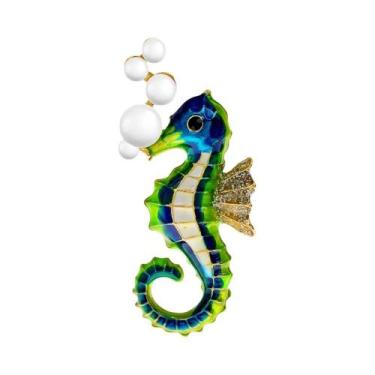 Imagem de Broche Unissex De Cavalo-Marinho Em Desenho Animado Com Diamantes, Joi