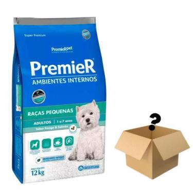 Imagem de Ração Premier Ambientes Internos Cães Ad Raças/P Frango/Salmão 12Kg + 