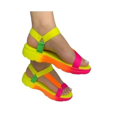 Imagem de Sandálias Femininas De Verão Antiderrapantes Com Ponta Aberta Multicol