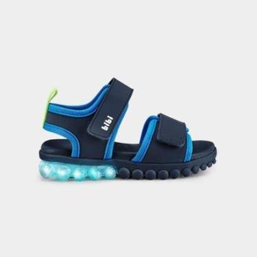 Imagem de Sandália Infantil de Luz Bibi Summer Roller Light Azul Marinho-Masculino