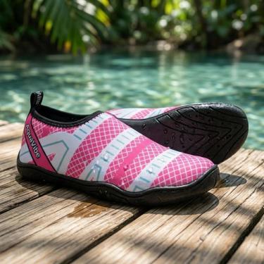 Imagem de Sapatilha Náutica Feminina Neoprene Solado Antiderrapante Esportiva Secagem Rapida Aquatica Rosa-Feminino