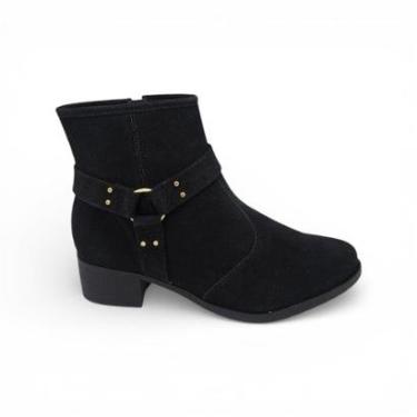 Imagem de Bota Feminina Cano Curto Carmução Salto Baixo Confortável Moleca 5346109-Feminino