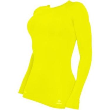 Imagem de Camisa de compressão térmica feminina United Rash Guard tecnologia Fast Dry T FPS 50+ - amarelo-g-Feminino