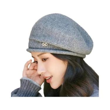Imagem de Gorro Feminino De Fleece Macio E Confortável Com Bolso, Boné De Tricô 