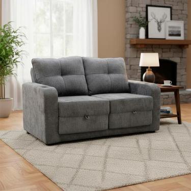 Imagem de Sofá Cama Retrátil 2 Lugares 1,50 mts Loft Kiara Matrix, LOFT CARBONO 