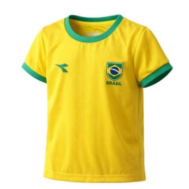 Imagem de Camisa Brasil Diadora Campione Amarelo - Infantil Masculino Tamanho:14