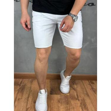 Imagem de Bermuda Branca Tradicional Masculina Com Algodão - JST Jeans, Lisa, 42