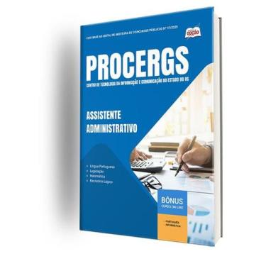 Imagem de Apostila PROCERGS-RS - Assistente Administrativo - Apostilas Opção