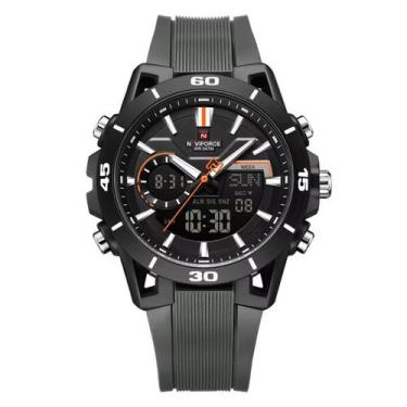 Imagem de Relógio masculino Dual display Esportivo Resistente à água 5atm - Cinz