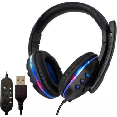 Imagem de Headset Gamer USB com LED RGB, Microfone 7.1, Alto-Falante 40mm PC Con