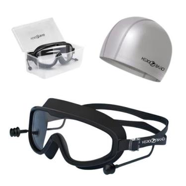 Imagem de Kit Natação Adulto Profissional Hero Band Óculos Anti-UV Silicone Touc
