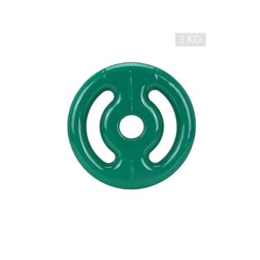 Imagem de Anilha 3kg Emborrachada PVC Furo Standard-Unissex