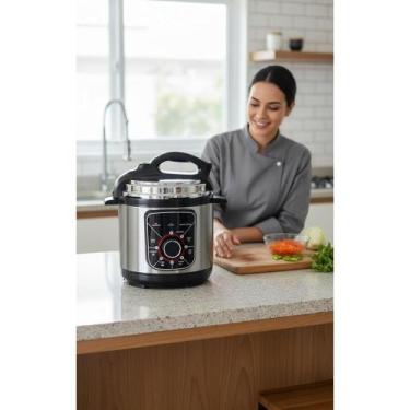 Imagem de Panela Pressão Elétrica 5L Inox Rápida Segurança 900W - Congratulation
