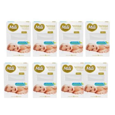 Imagem de Cotonete Hastes Flexiveis 8 caixas c/ 75 Biodegradável  MILI (Total: 6
