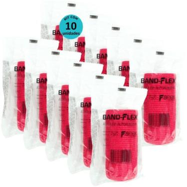 Imagem de Atadura 10cm VermelhaBand-FlexAutoadesiva Para Animais Farex Kit Com 1