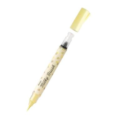 Imagem de Marcador Pincel Milky Brush Pentel Lettering, Amarelo