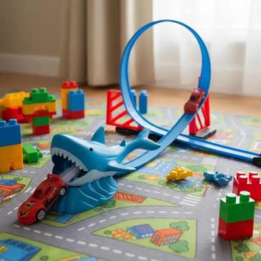 Imagem de Pista Radical Looping Radical Shark Tubarão Carrinho Fricção - Braskit