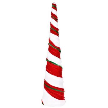 Imagem de Árvore de Natal cone branco, vermelho e verde Grillo 59 cm