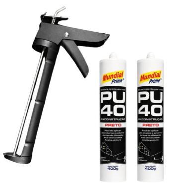 Imagem de Kit Pistola Aplicadora Aeroflex 9 Pol com Selante PU40 Preto para Refo