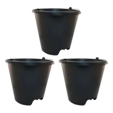 Imagem de Kit 3 Balde Reforçado 12 Litros Com Alça De Plástico Profissional - Pl