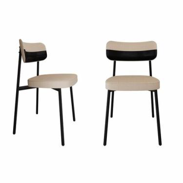 Imagem de Cadeira Alloa Fixa com 4 Pés 500 x 447 x 838 mm com 2 Unidades Bege/Co