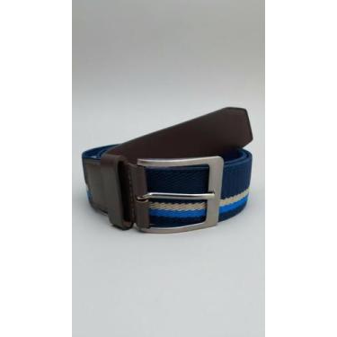 Imagem de Cinto Masculino Esportivo Couro e Elástico Azul 90cm - Congratulations