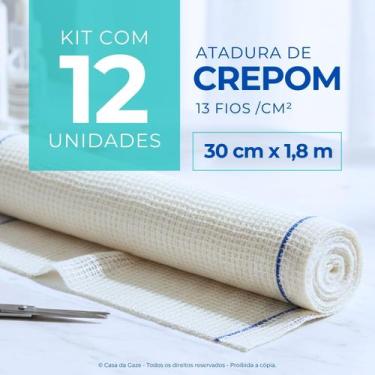 Imagem de Atadura Crepom Faixa Bandagem Elástica 30cm Kit 12 Unidades - Casa da 