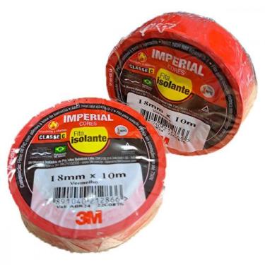 Imagem de Fita Isolante 3M Imperial 10M Vermelha - Kit C/10 Pecas