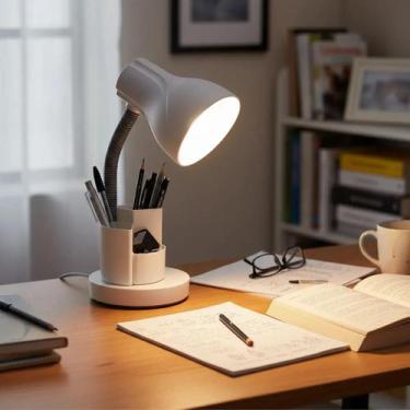 Imagem de Luminaria de Mesa Articulada Luz Direcionada Escritorio Estudo Porta L