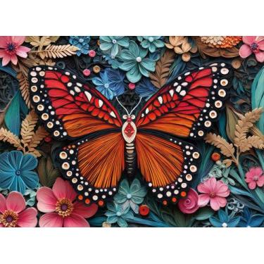 Imagem de Quebra-cabeça em forma de borboleta natural em forma de 1000 peças 68x
